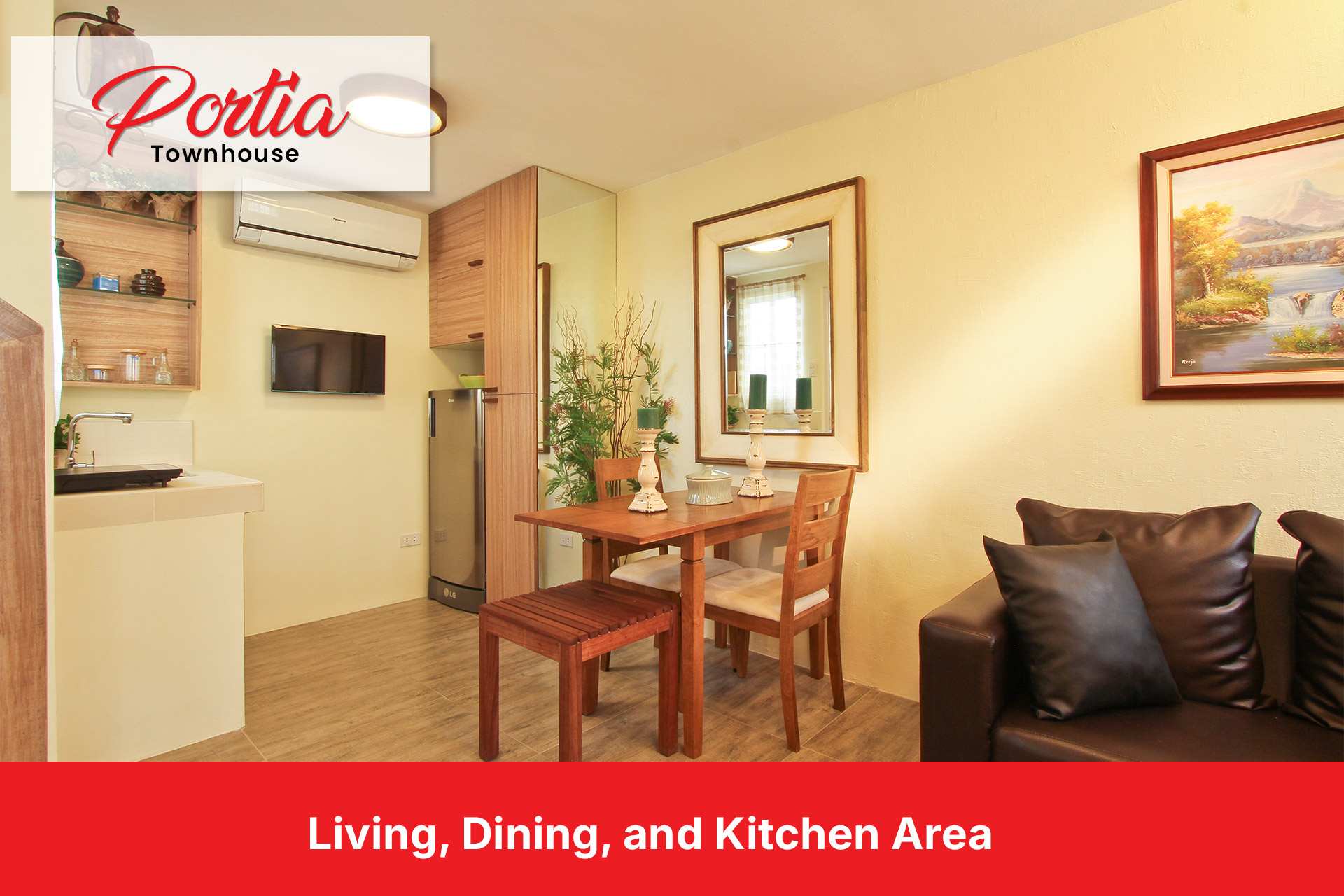 Micara Estates-Tanza Portia Townhouse Living, Dining, and Kitchen Area